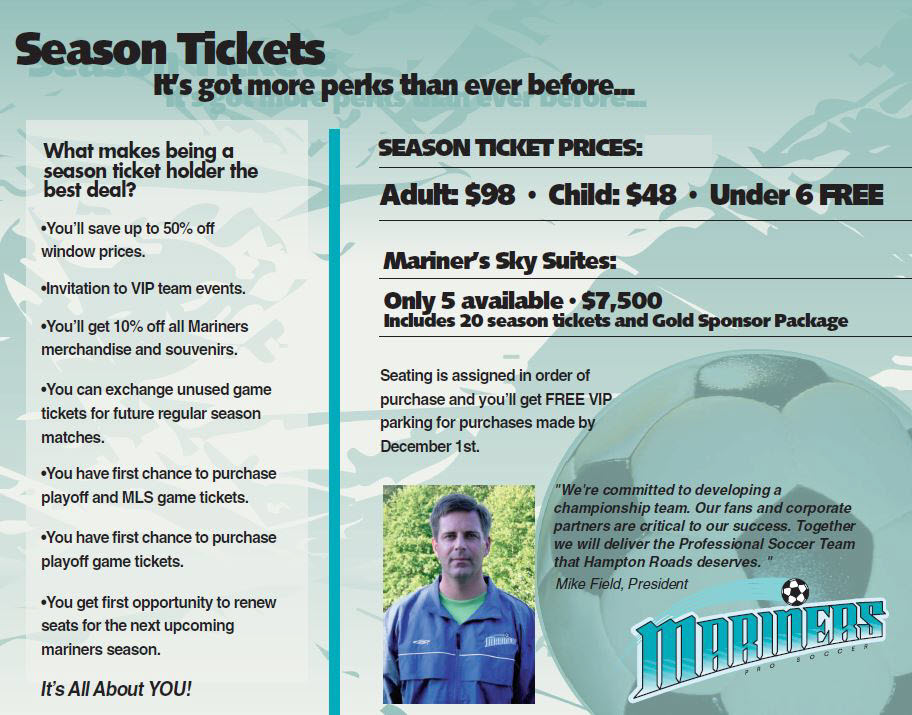 Mariners, Season Tickets, Renew